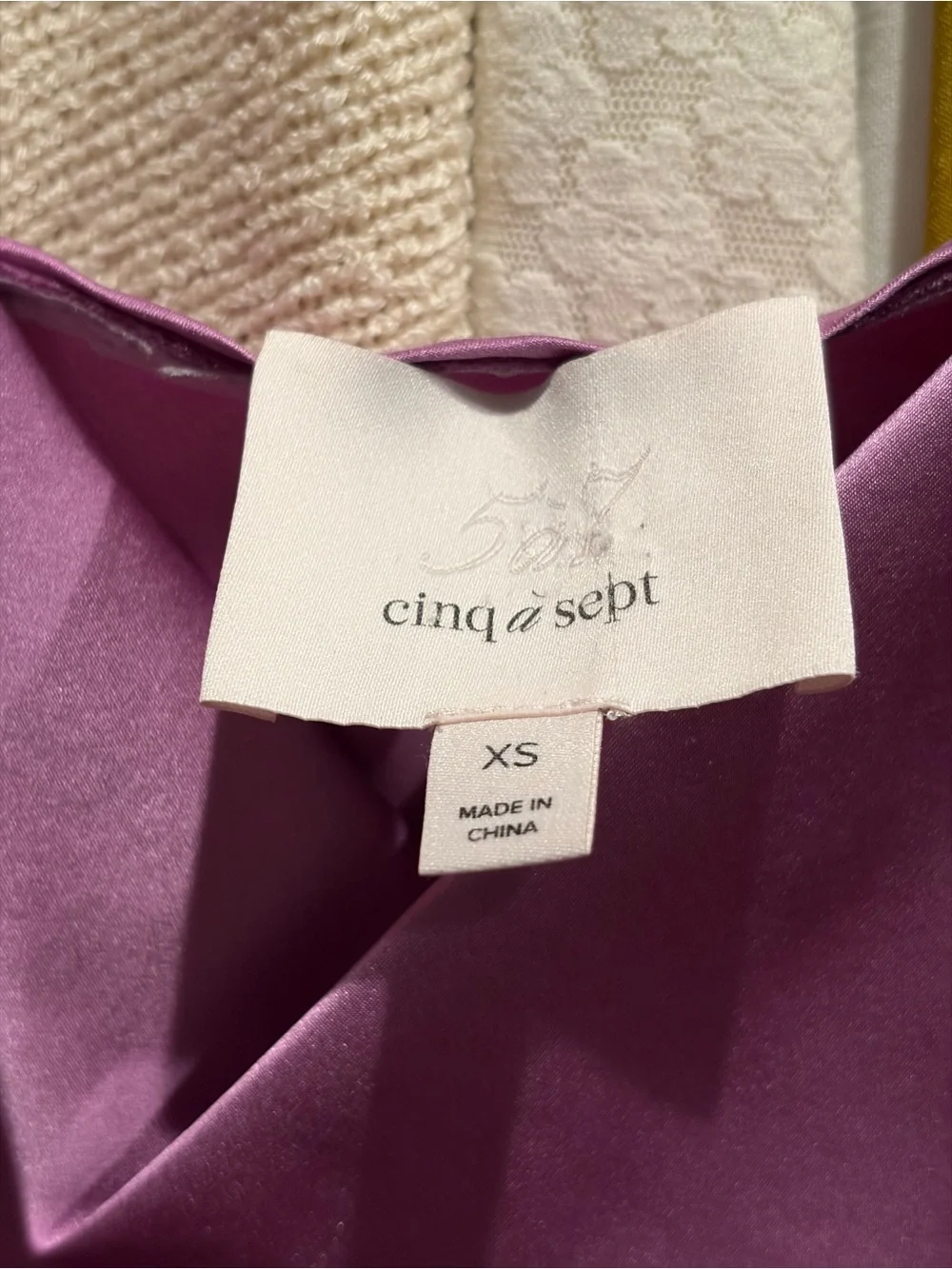 cinq à sept Satin Top in Purple